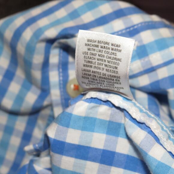 Carter’s Blue Plaid Button Up Boys Collared Long Sleeve Shirt - Picture 7 of 7